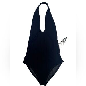 MOTEL Black Velvet Bodysuit Size:S